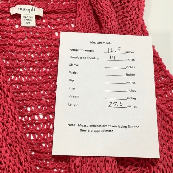 Purejill by j. Jill crochet coral pink vest size XS EUC - Picture 9 of 9